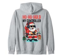 Ho Ho Hold My Controller Divertente Babbo Natale Gamer Natale Felpa con Cappuccio