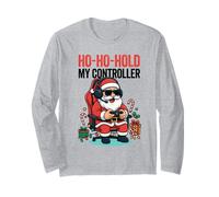 Ho Ho Hold My Controller Divertente Babbo Natale Gamer Natale Maglia a Manica