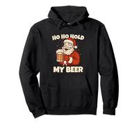 Ho Ho Hold My Drink Funny Santa Drinking Christmas Costume Felpa con Cappuccio