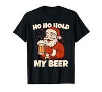 Ho Ho Hold My Drink Funny Santa Drinking Christmas Costume Maglietta