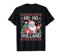 Ho Ho Holland Santa Claus Xmas Netherlands Ugly Christmas Maglietta