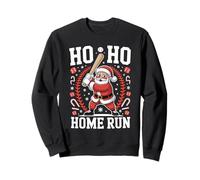 Ho Ho Home Run Baseball Natale Divertente Babbo Natale Felpa