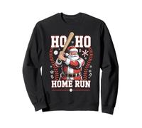 Ho Ho Home Run Baseball Natale Divertente Vacanza Sport Babbo Natale Felpa