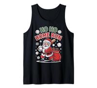 Ho Ho Home Run Divertente Amante del Baseball Cappello di Babbo Natale Canotta