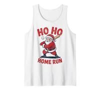 Ho Ho Home Run Divertente Amante del Baseball Cappello di Babbo Natale Canotta
