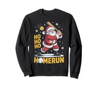Ho Ho Home Run Divertente Amante del Baseball Cappello di Babbo Natale Felpa