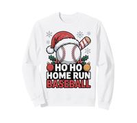 Ho Ho Home Run Divertente Amante del Baseball Cappello di Babbo Natale Felpa