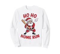 Ho Ho Home Run Divertente Amante del Baseball Cappello di Babbo Natale Felpa