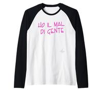 Ho Il Mal di Gente | Marca dolceSenso Urban Testo Rosa Maglia con Maniche Raglan