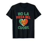 Ho la pizza nel cuore Distressed Graffiti Pizza Heart Maglietta