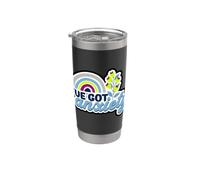 Ho l'ansia Citazione divertente e ansiosa arcobaleno floreale Bicchiere termico in acciaio inox doppia parete