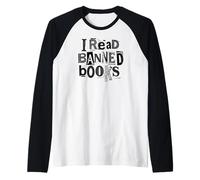 Ho Letto Libri vietati Biblioteca Divertente Bookish Ransom Note Reader Maglia con Maniche Raglan