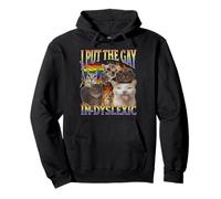Ho messo il gay in dislessico divertente gatto meme Bootleg Graphic Felpa con Cappuccio