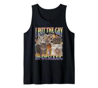 Ho Messo Il Gay in dislessico Gatto LGBT Meme Bootleg Graphic Canotta