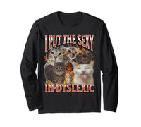 Ho messo il sexy in dislessico divertente gatto meme bootleg grafica Maglia a Manica