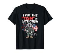 Ho Messo Il tismo nel Patriottismo Bandiera USA Autismo Procione Selvatico Maglietta