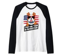 Ho Messo Il tismo nel Patriottismo Bulldog Inglese Maglia con Maniche Raglan