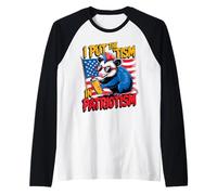 Ho Messo Il tismo nel Patriottismo Graffiti Opossum Maglia con Maniche Raglan
