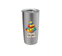 Ho messo in pausa il mio edificio per essere qui Block Building Brick Builder Bicchiere termico in acciaio inox doppia parete