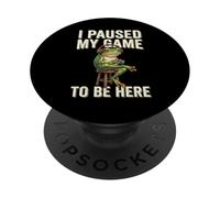 Ho messo in pausa il mio gioco per essere qui Divertente Gamer Frog Gaming Nerd PopSockets PopGrip Adesivo