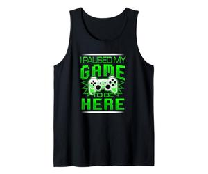 Ho Messo in Pausa Il Mio Gioco per Essere Qui Green Design Gamer Gaming Canotta