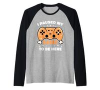 Ho Messo in Pausa Il Mio Gioco per Essere Qui Turchia Ringraziamento Gamer Boys Maglia con Maniche Raglan