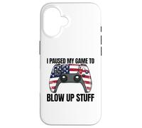 Ho messo in pausa il mio gioco per far saltare roba Gamer 4 luglio Custodia per iPhone 16