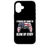 Ho messo in pausa il mio gioco per far saltare roba Gamer 4 luglio Custodia per iPhone 16
