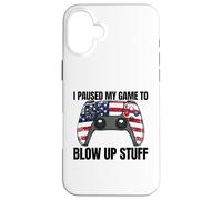 Ho messo in pausa il mio gioco per far saltare roba Gamer 4 luglio Custodia per iPhone 16 Plus