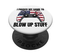 Ho messo in pausa il mio gioco per far saltare roba Gamer 4 luglio PopSockets PopGrip Adesivo