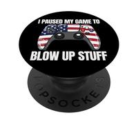 Ho messo in pausa il mio gioco per far saltare roba Gamer 4 luglio PopSockets PopGrip Adesivo