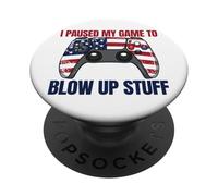 Ho messo in pausa il mio gioco per far saltare roba Gamer 4 luglio PopSockets PopGrip Adesivo