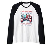 Ho messo in pausa il mio gioco per festeggiare il 4 luglio Video Gamer Boys Maglia con Maniche Raglan