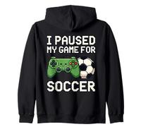 Ho Messo in Pausa Il Mio Gioco per Il Calcio Divertente 8-Bit Pixel Art Gamer Felpa con Cappuccio