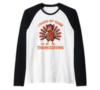 Ho Messo in Pausa Il Mio Gioco per Il Ringraziamento Funny Gamer Turchia Maglia con Maniche Raglan