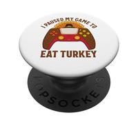 Ho messo in pausa il mio gioco per mangiare la Turchia Gamer Thanksgiving PopSockets PopGrip Adesivo