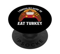 Ho messo in pausa il mio gioco per mangiare la Turchia Gamer Thanksgiving PopSockets PopGrip Adesivo