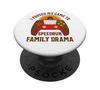 Ho messo in pausa il mio gioco per Speedrun Family Drama Thanksgiving PopSockets PopGrip Adesivo