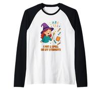 Ho Messo Un Incantesimo sui Miei Studenti Insegnante di Scuola Materna Halloween Maglia con Maniche Raglan