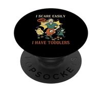 Ho paura facilmente Ho bambini Halloween Spooky Young Mom PopSockets PopGrip Adesivo