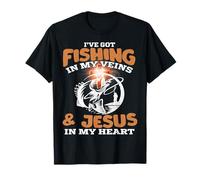 Ho pescato nelle Mie vene e Gesù nel Mio Cuore Pescatore Maglietta
