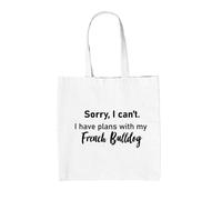 Ho Piani Con Il Mio Bulldog Francese - Borsa In Tela - Amore Per I Cani Bulldog