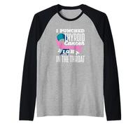 Ho preso a Pugni Il Cancro alla tiroide Proprio in Gola Maglia con Maniche Raglan