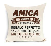 Ho provato a cercare il regalo perfetto per te ma tu hai già me Copricuscino per Amica Compleanno Laurea Regalo di Natale per Donne Ragazze (Amica-a)