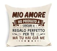 Ho provato a cercare il regalo perfetto per te ma tu hai già me Regali souvenir decorativi Copri cuscino per Moglie Marito Compleanno Regalo di Natale Regalo di Anniversario (Mio amore)