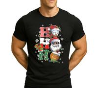 Ho Pupazzo di neve Babbo Natale Gingerbread Biscotto Catena di luci | Natale Natale X-Mas Uomo T-Shirt, Nero , XL
