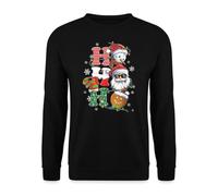 Ho Pupazzo di neve Babbo Natale Gingerbread Biscotto Catena | Natale Natale X-Mas Maglione, Nero , L