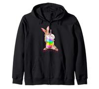 Ho Questo Simpatico frullato Motivazionale a Forma di Coniglietto Arcobaleno Felpa con Cappuccio