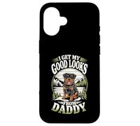 Ho ricevuto il mio bell'aspetto da papà Rottweiler Puppy Dog Lover Custodia per iPhone 16