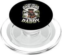 Ho ricevuto il mio bell'aspetto da papà Rottweiler Puppy Dog Lover PopSockets PopGrip per MagSafe